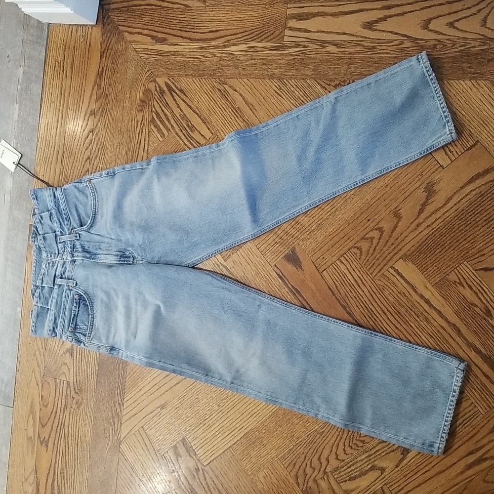 Agolde Light Blue High-Rise Straight Jeans